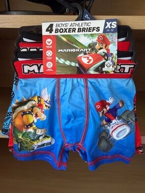 ✨$9✨NWT•4-Pack Boys Athletic Boxer Briefs | Mariokart | XS (4/5)
